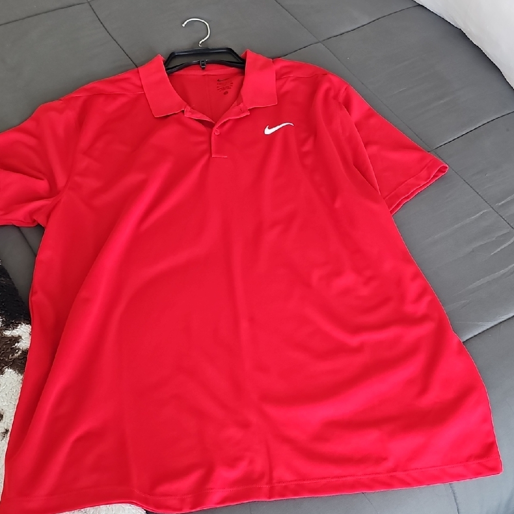 Nike Men's Bright Red Polo Shirt
